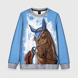 Свитшот детский Красивый конь, цвет: 3D-меланж