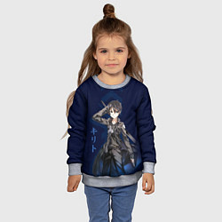 Свитшот детский Черный мечник Кирито, цвет: 3D-меланж — фото 2