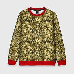 Свитшот детский Золотой камуфляж из роз, цвет: 3D-красный