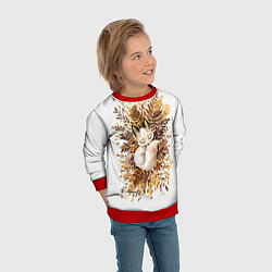 Свитшот детский Лисичка спит в листьях, цвет: 3D-красный — фото 2