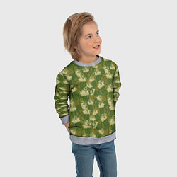 Свитшот детский Кружка пива милитари, цвет: 3D-меланж — фото 2