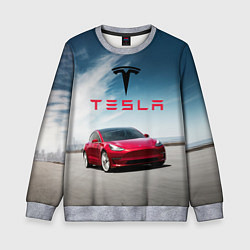 Свитшот детский Tesla Model 3, цвет: 3D-меланж