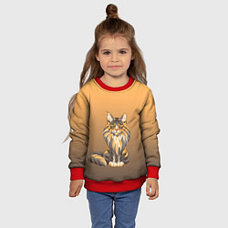 Свитшот детский Царственный котофей мейнкун, цвет: 3D-красный — фото 2