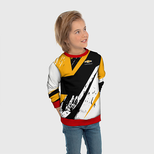 Детский свитшот Chevrolet / 3D-Красный – фото 3