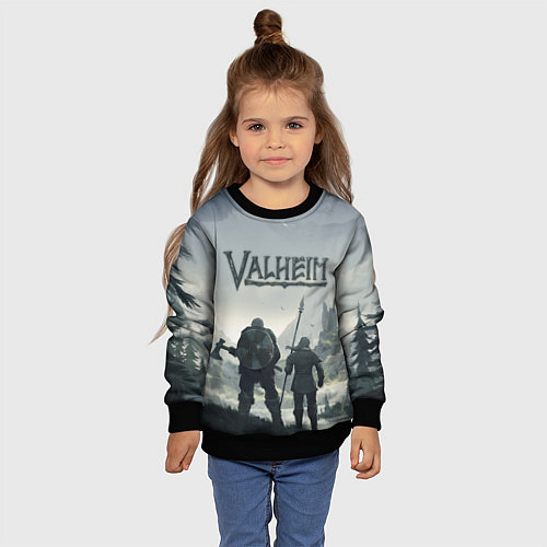 Детский свитшот Valheim Валхейм / 3D-Черный – фото 4