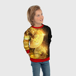 Свитшот детский БИТКОИН ЗОЛОТО BITCOIN GOLD, цвет: 3D-красный — фото 2