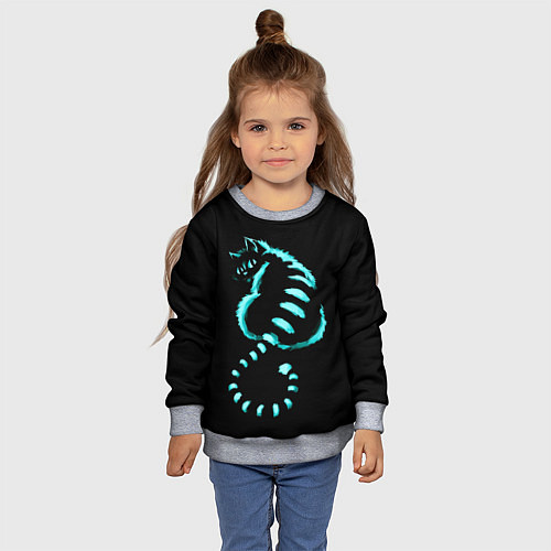 Детский свитшот ВОЛШЕБНЫЙ КОТ / 3D-Меланж – фото 4