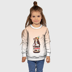 Свитшот детский Анимешная девочка с нутэллой, цвет: 3D-белый — фото 2