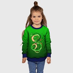 Свитшот детский Земляной анимешный дракон, цвет: 3D-синий — фото 2