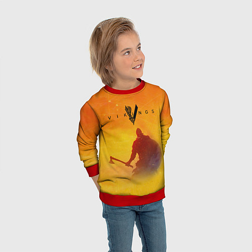 Детский свитшот Викинги Vikings Z / 3D-Красный – фото 3
