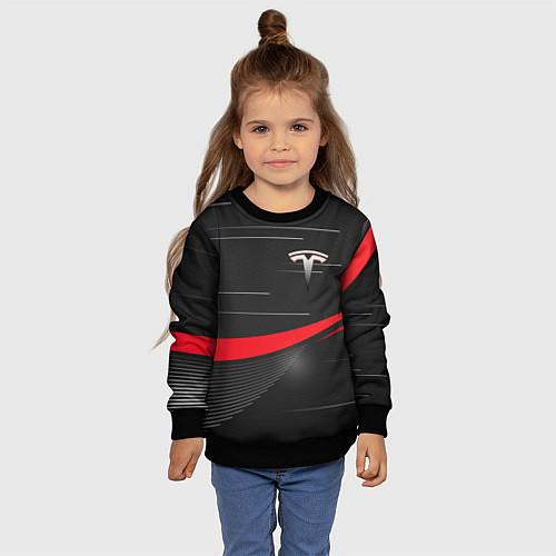 Детский свитшот TESLA ABSTRACT ТЕСЛА СПОРТ / 3D-Черный – фото 4