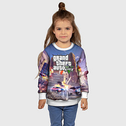 Свитшот детский ЭКШЕН Grand Theft Auto V, цвет: 3D-белый — фото 2