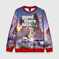 Свитшот детский ЭКШЕН Grand Theft Auto V, цвет: 3D-красный