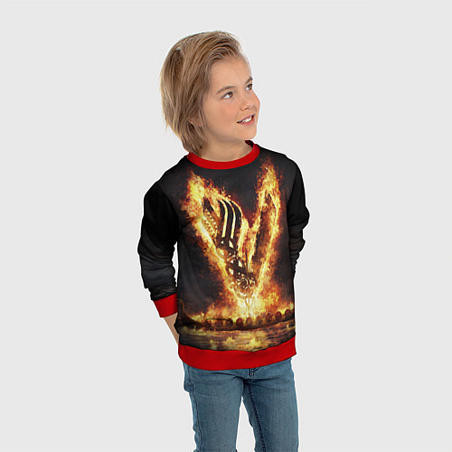 Детский свитшот ВИКИНГИ VIKINGS V / 3D-Красный – фото 3