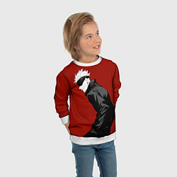 Свитшот детский Годжо Магическая Битва арт02, цвет: 3D-белый — фото 2
