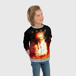 Свитшот детский Огненый Канеки Кен, цвет: 3D-меланж — фото 2