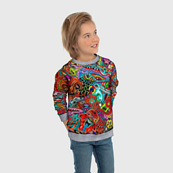 Свитшот детский Яркая абстракция bright abstraction, цвет: 3D-меланж — фото 2