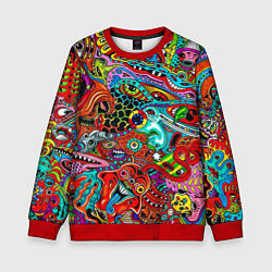 Свитшот детский Яркая абстракция bright abstraction, цвет: 3D-красный