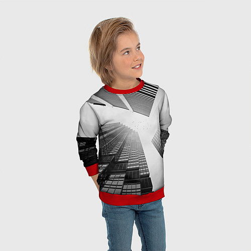 Детский свитшот Минимализм / 3D-Красный – фото 3