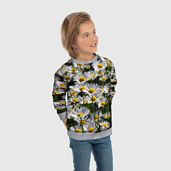 Свитшот детский Ромашки, цвет: 3D-меланж — фото 2