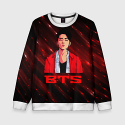 Свитшот детский BTS Red and black, цвет: 3D-белый