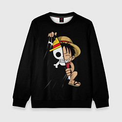 Свитшот детский ONE PIECE ЛУФФИ ЧЕРЕП СИМВОЛ, цвет: 3D-черный