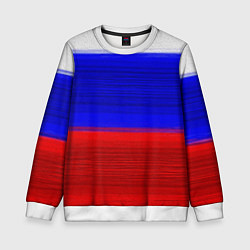 Свитшот детский Флаг России, цвет: 3D-белый