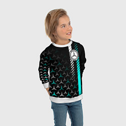 Свитшот детский МЕРСЕДЕС AQUA BLACK GRADIENT, цвет: 3D-белый — фото 2