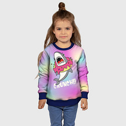 Свитшот детский Акула с пончиком Сrunch, цвет: 3D-синий — фото 2