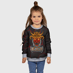 Свитшот детский Valheim тотем викинга, цвет: 3D-меланж — фото 2
