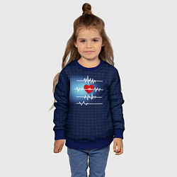 Свитшот детский Ритм Сердца, цвет: 3D-синий — фото 2