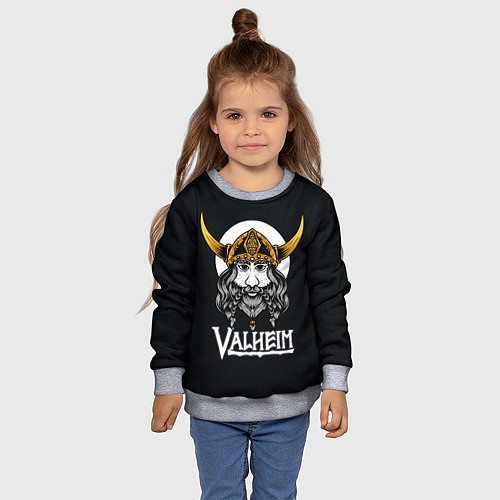 Детский свитшот Valheim Viking / 3D-Меланж – фото 4
