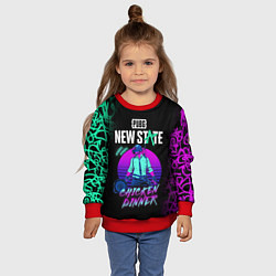 Свитшот детский PUBG NEW STATE ПАБГ НЕОН, цвет: 3D-красный — фото 2