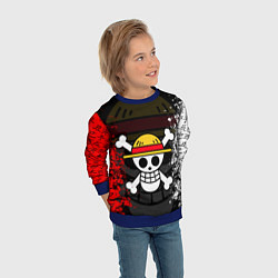 Свитшот детский ONE PIECE ВАН ПИС ЧЕРЕП, цвет: 3D-синий — фото 2