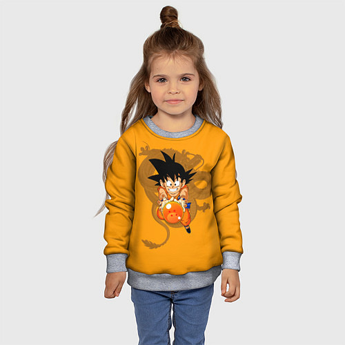 Детский свитшот Kid Goku / 3D-Меланж – фото 4