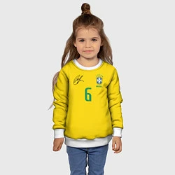 Свитшот детский Р Карлос футболка сборной, цвет: 3D-белый — фото 2