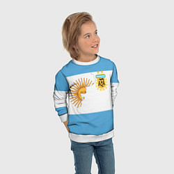 Свитшот детский Сборная Аргентины, цвет: 3D-белый — фото 2
