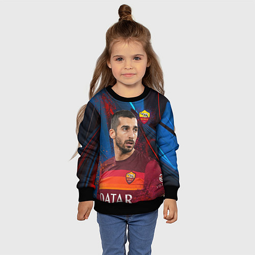 Детский свитшот Henrikh Mkhitaryan Roma / 3D-Черный – фото 4