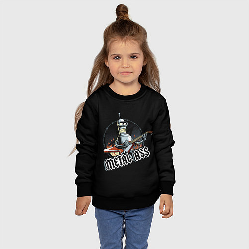 Детский свитшот Metal Bender / 3D-Черный – фото 4