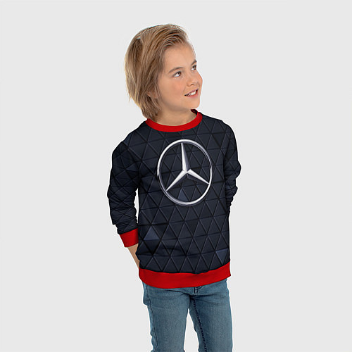 Детский свитшот MERCEDES BENZ 3D Geometry 3Д / 3D-Красный – фото 3