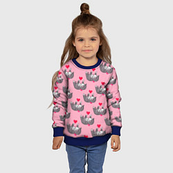 Свитшот детский Пиксельные котики, цвет: 3D-синий — фото 2