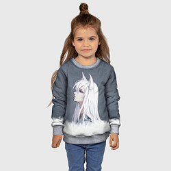 Свитшот детский Демон-лис Томоэ, цвет: 3D-меланж — фото 2