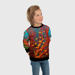 Свитшот детский Коралловые рыбки, цвет: 3D-черный — фото 2