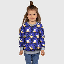 Свитшот детский Sonic pattern, цвет: 3D-меланж — фото 2