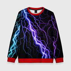 Свитшот детский НЕОНОВАЯ МОЛНИЯ ГРОЗА, цвет: 3D-красный