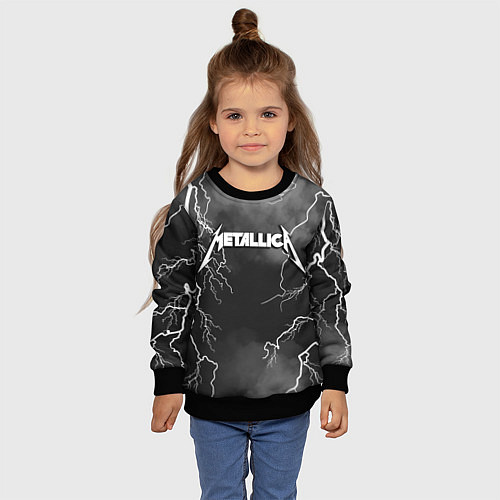 Детский свитшот METALLICA РАЗРЯД МОЛНИИ / 3D-Черный – фото 4