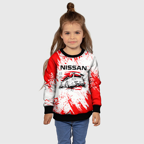 Детский свитшот Nissan / 3D-Черный – фото 4