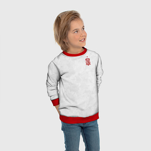 Детский свитшот Форма сборной Испании / 3D-Красный – фото 3