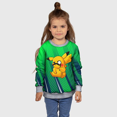 Детский свитшот Детектив Пикачу / 3D-Меланж – фото 4