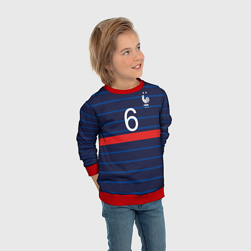 Детский свитшот Погба футболист Франция / 3D-Красный – фото 3